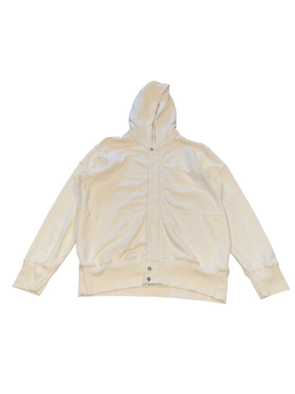 AG Zip Front Hoodie Sweatshirt Mens M Cream Adriano Goldschmied Pockets Cotton